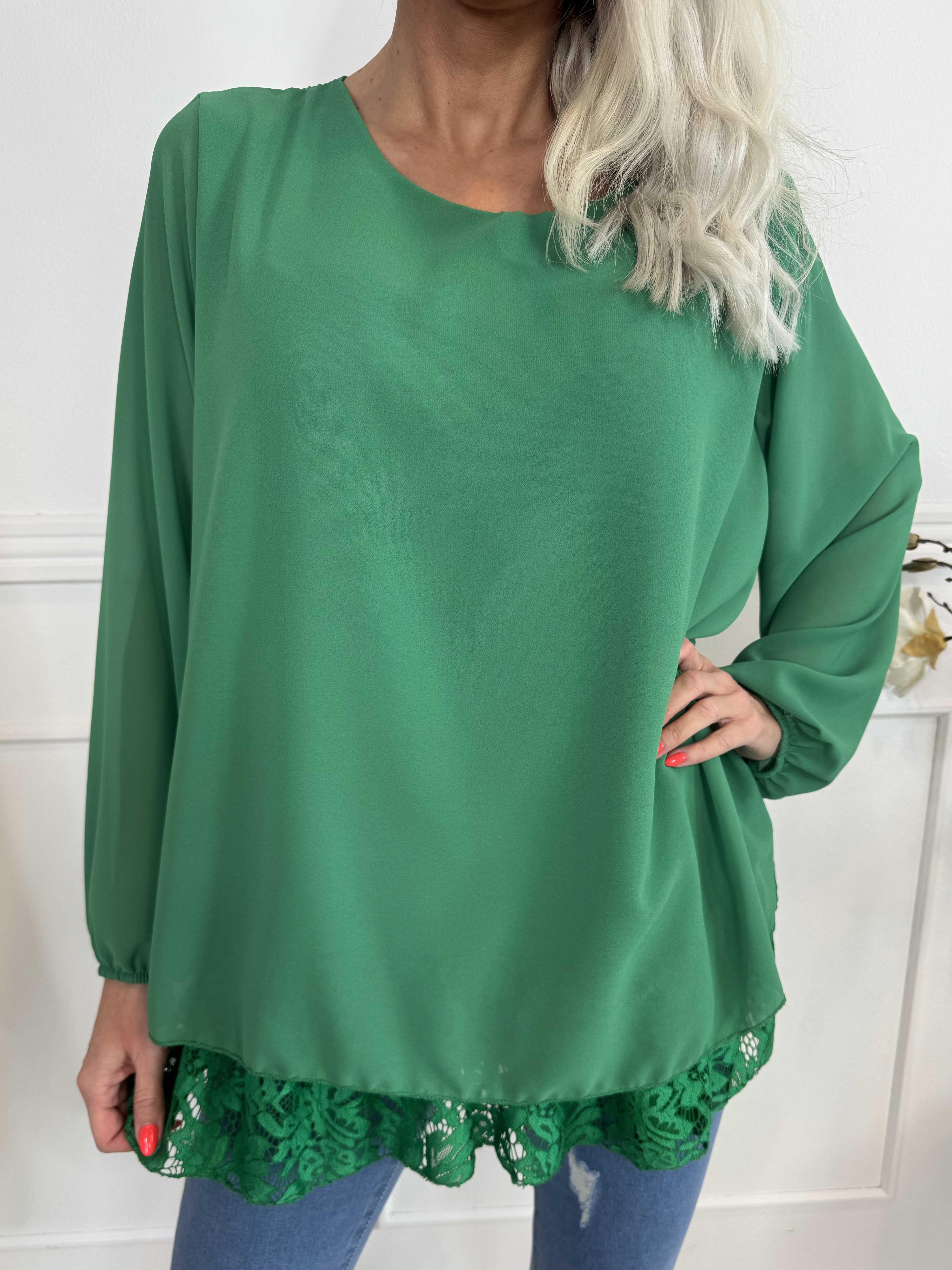 Luby Lace - Tunika i chiffong med spets i nederkant